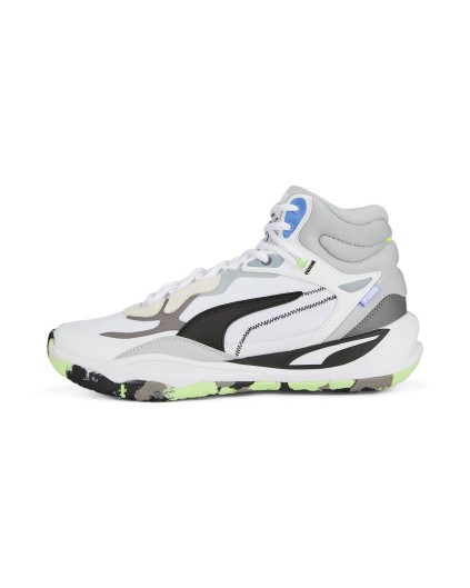 Zapatilla de Baloncesto Puma Playmaker Pro Mid "Blanca y Gris"