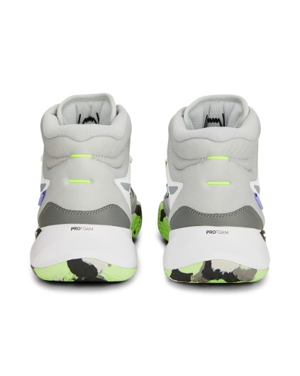 Zapatilla de Baloncesto Puma Playmaker Pro Mid "Blanca y Gris"