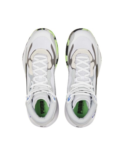 Zapatilla de Baloncesto Puma Playmaker Pro Mid "Blanca y Gris"