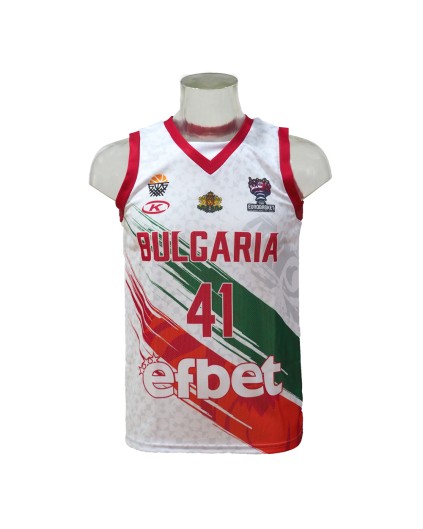 Camiseta FIBA Eurobasket 2022 Bulgaria Blanca Sasha Vezenkov