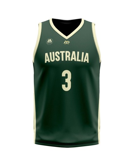Camiseta de Baloncesto FIBA Australia Josh Giddey Verde Mundial 2023