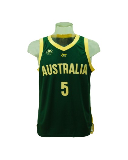 Camiseta de Baloncesto FIBA Australia Patty Mills Verde Mundial 2023