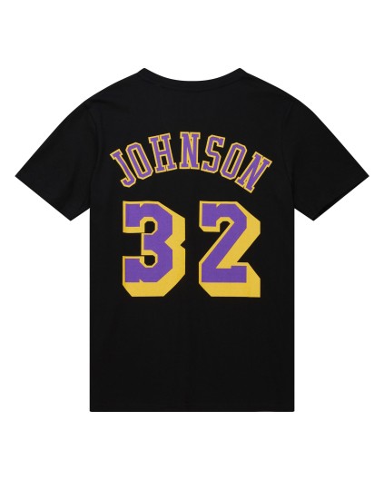 Camiseta Negra NBA Magic Johnson Los Angeles Lakers
