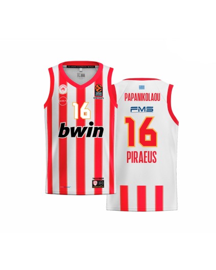 Olympiacos BC 2024-2025 Home Striped Jersey