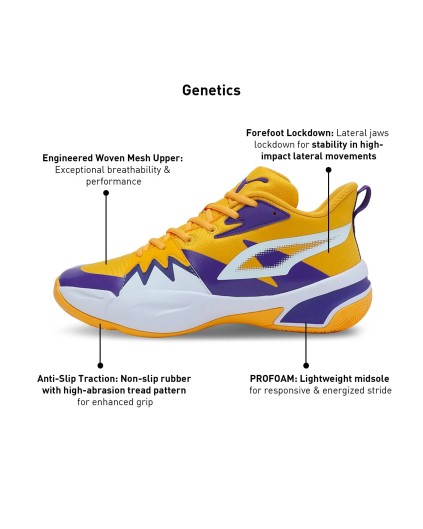 Zapatilla de Baloncesto Puma Genetics "Lakers" Jr.