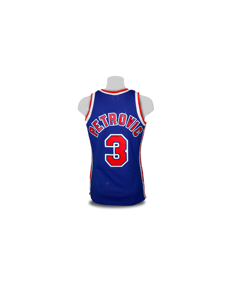 A rayas Colonial Gallina Camiseta NBA Swingman Drazen Petrovic New Jersey Nets