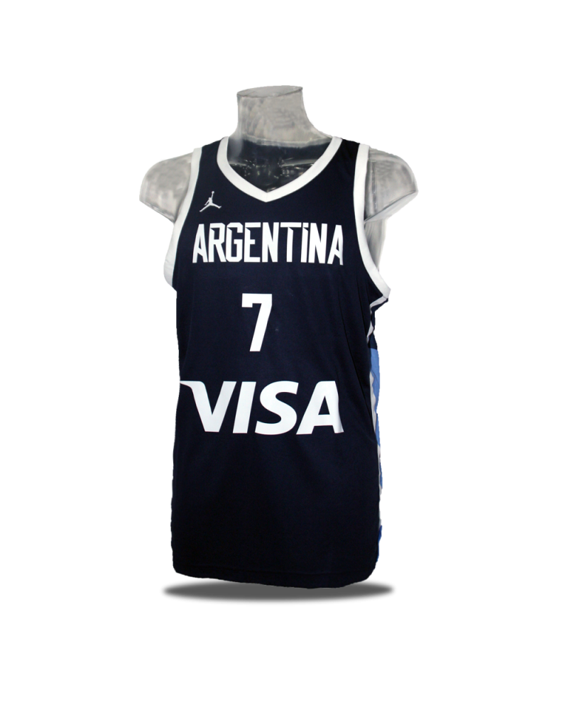 Fugaz Renacimiento Aguanieve Camiseta Navy Facundo Campazzo de Argentina | Camisetas FIBA