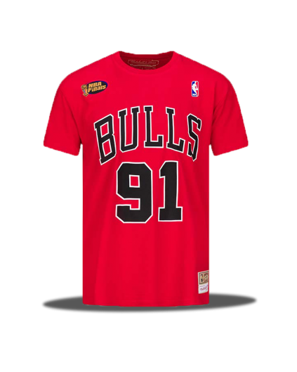 NBA Dennis Rodman Bulls Red Tee